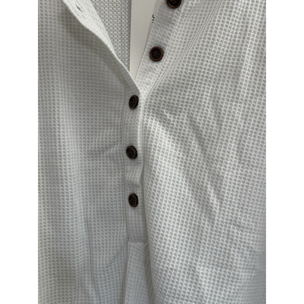 NWT BloomChic Shirt Size 14 16 White Thermal Waffle Top Crochet Trim #4165 - Picture 3 of 14